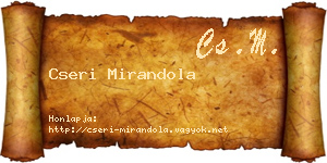 Cseri Mirandola névjegykártya